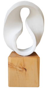 Céramique sur bois 28cm x 18cm x 10cm socle inclus